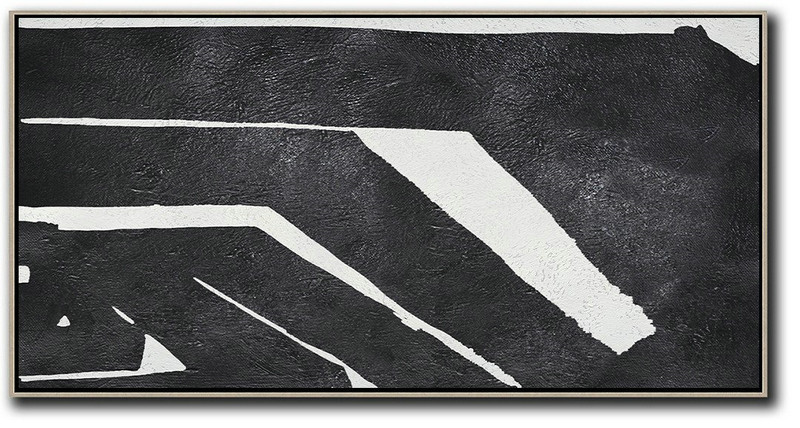 Hand Painted Original Art,Oversized Horizontal Minimal Art On Canvas - Xl Large Canvas Art